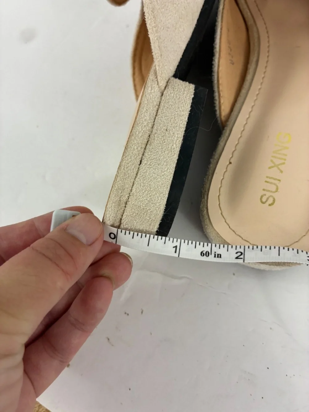 Sun Moon Embroidered Mules Suede Pointed Toe Slip On Flat Shoes Loafers Beige